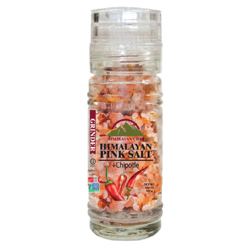 Pink Salt + Chipotle Small Glass Grinder - 0.22 lbs. | Himalayan Chef